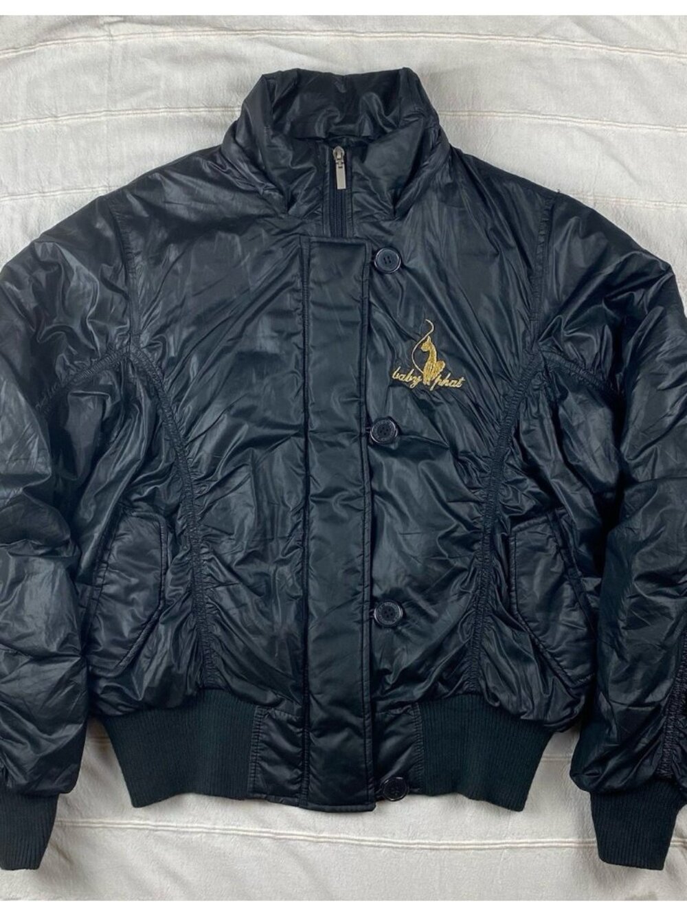 VTG Baby Phat Puffer Jacket Women's Size XL Embroidered Logo Y2K  Made In USA